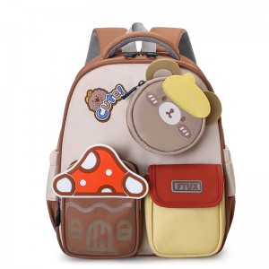 Buehlee Hip-Hop Style Unisex Kindergarten School Backpack for Children Aged 3-6 Double-Shoulder Design Arcuate Straps 21L