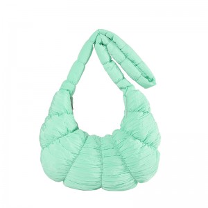 Fashion Summer Folded Clouds Design Women’s Crossbody Bag Ostrich Pattern Cotton Fabric Lightweight Large Capacity Zipper