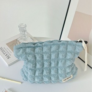 New Model Cute Bow Design Makeup Bag Zipper Closure-Portable Cloud Storage Case for Travel Shower Set-Large Capacity Custom