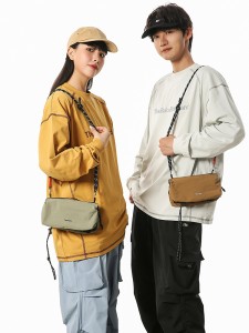 Simple New Single-Shoulder Cross-Body Bag for Men Women Nylon Fabric Ostrich Pattern Lightweight Large Capacity Outdoor Climbing