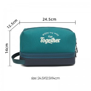 Dry-wet Separation Waterproof Zipper Closure for Bag Large Capacity Travel Makeup Bag for Bathroom & Bathhouse Storage