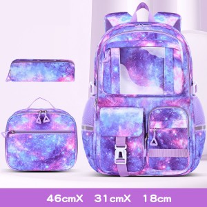 Children’s Three-piece Oxford Backpack Set for Unisex Primary/junior High School Students Ultra-lightweight Durable Carrying