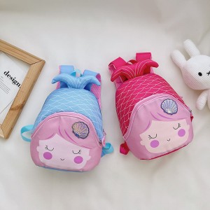 Manufacturer’s Wholesale Children’s Mermaid Kindergarten Double Backpack, Cartoonish and Cute, Lightweight and Suitable for Girl