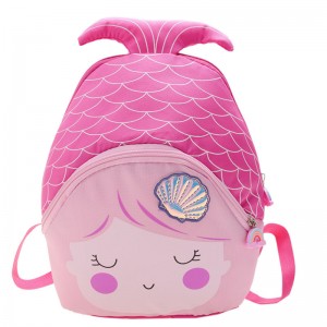Manufacturer’s Wholesale Children’s Mermaid Kindergarten Double Backpack, Cartoonish and Cute, Lightweight and Suitable for Girl