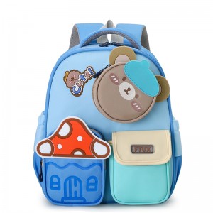 Buehlee Hip-Hop Style Unisex Kindergarten School Backpack for Children Aged 3-6 Double-Shoulder Design Arcuate Straps 21L