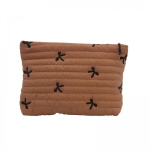 Buehlee 2026 Autumn-Winter Trendy Korean-style Casual Large Capacity Polyester Zipper Bowknot Makeup Storage Bag Handbag