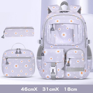 Children’s Three-piece Oxford Backpack Set for Unisex Primary/junior High School Students Ultra-lightweight Durable Carrying