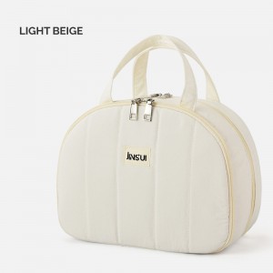 Travel for Bag-Large Capacity Makeup Bag-High-end Portable Polyester Zipper Bow-with Detachable Handbag for Cosmetics