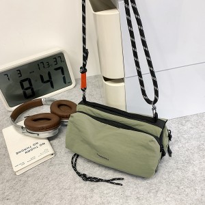 Simple New Single-Shoulder Cross-Body Bag for Men Women Nylon Fabric Ostrich Pattern Lightweight Large Capacity Outdoor Climbing