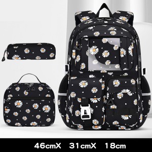 Children’s Three-piece Oxford Backpack Set for Unisex Primary/junior High School Students Ultra-lightweight Durable Carrying