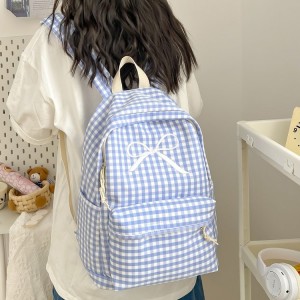 Japanese-style Light-hearted High School Student Korean Version Stone Bow-shaped Backpack Unisex Dual Shoulder Straps Waterproof