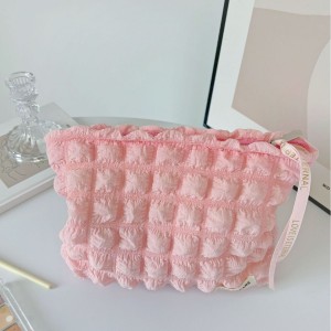 New Model Cute Bow Design Makeup Bag Zipper Closure-Portable Cloud Storage Case for Travel Shower Set-Large Capacity Custom