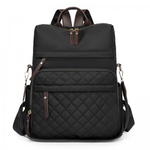 2026 New Style Women’s Fashion PU Backpack-Korean Version-Geometric Design Versatile Large Capacity Waterproof Travel Backpack