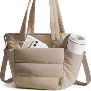 Women’s Cross-Body Bag-Large Capacity Lightweight Polyester Striped Zipper Closure Fashionable & Sweet for All Seasons