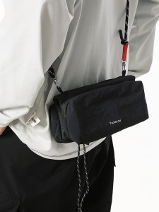 Simple New Single-Shoulder Cross-Body Bag for Men Women Nylon Fabric Ostrich Pattern Lightweight Large Capacity Outdoor Climbing