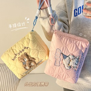 Factory Direct Sale Cute Bow Polyester Travel Makeup Bag Women Large Capacity Portable Suitable Outdoor Use Small Lightweight