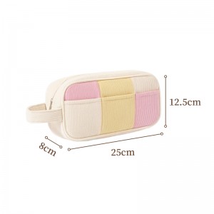 New Corduroy Bow Makeup Bag High Appearance Quality Large Capacity Storing Skincare Products Fashionable Versatile Storage