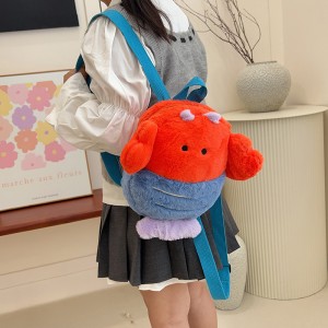 New Cartoon Plush Little Turtle Backpack – Cute Underwater Animal Doll Bag – Girl-style Backpack for Going Out and Commuting