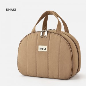 Travel for Bag-Large Capacity Makeup Bag-High-end Portable Polyester Zipper Bow-with Detachable Handbag for Cosmetics