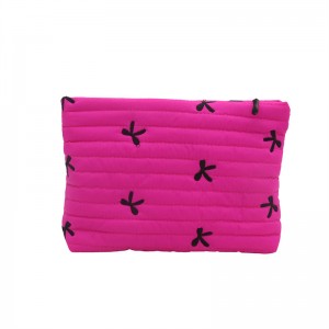 Buehlee 2026 Autumn-Winter Trendy Korean-style Casual Large Capacity Polyester Zipper Bowknot Makeup Storage Bag Handbag