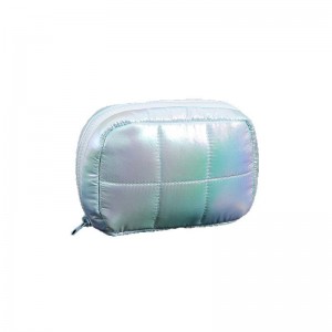 Cross-border New Style Polyester Bow Down-filled Padded Cloud-shaped Makeup Bag Storage Bag Shock-proof Scratch-resistant