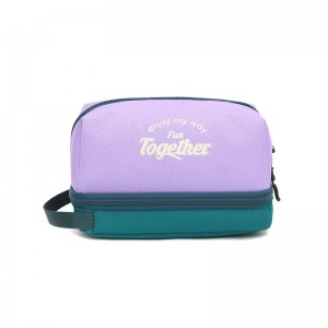 Dry-wet Separation Waterproof Zipper Closure for Bag Large Capacity Travel Makeup Bag for Bathroom & Bathhouse Storage