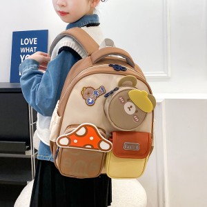 Buehlee Hip-Hop Style Unisex Kindergarten School Backpack for Children Aged 3-6 Double-Shoulder Design Arcuate Straps 21L