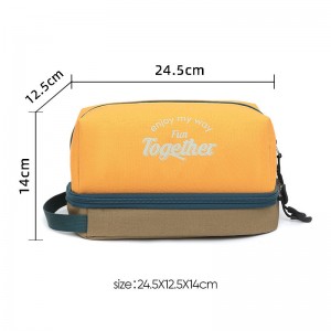 Dry-wet Separation Waterproof Zipper Closure for Bag Large Capacity Travel Makeup Bag for Bathroom & Bathhouse Storage