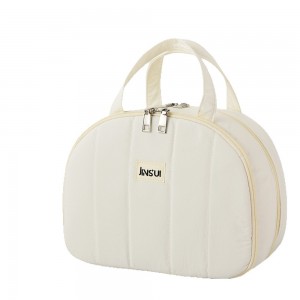 Travel for Bag-Large Capacity Makeup Bag-High-end Portable Polyester Zipper Bow-with Detachable Handbag for Cosmetics