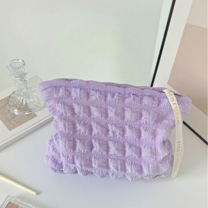 New Model Cute Bow Design Makeup Bag Zipper Closure-Portable Cloud Storage Case for Travel Shower Set-Large Capacity Custom
