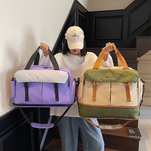 Fashionable Polyester Unisex Large Capacity Fitness Travel Bag Dry Wet Compartments Lightweight Backpack & Shoulder Bag