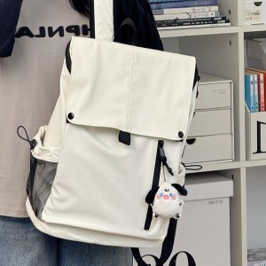 Fashion Waterproof PU Leather Large-Capacity Backpack USB Charging Port Air Cushion Belt Zipper Closure for Daily