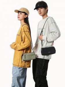 Simple New Single-Shoulder Cross-Body Bag for Men Women Nylon Fabric Ostrich Pattern Lightweight Large Capacity Outdoor Climbing