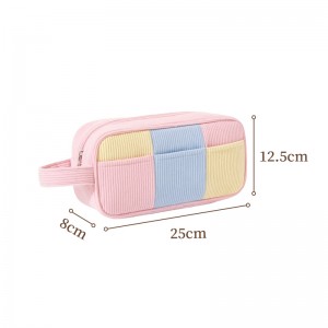 New Corduroy Bow Makeup Bag High Appearance Quality Large Capacity Storing Skincare Products Fashionable Versatile Storage