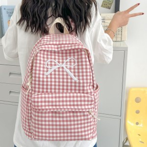 Japanese-style Light-hearted High School Student Korean Version Stone Bow-shaped Backpack Unisex Dual Shoulder Straps Waterproof