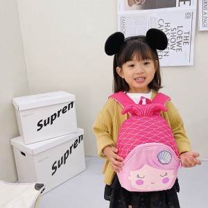 Manufacturer’s Wholesale Children’s Mermaid Kindergarten Double Backpack, Cartoonish and Cute, Lightweight and Suitable for Girl