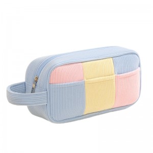 New Corduroy Bow Makeup Bag High Appearance Quality Large Capacity Storing Skincare Products Fashionable Versatile Storage