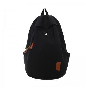 High School College Student Unisex Schoolbag Japan Style Waterproof Non-woven Fabric Black Computer Double-Shoulder Backpack
