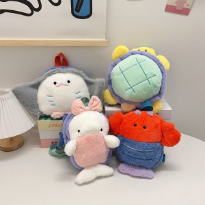 New Cartoon Plush Little Turtle Backpack – Cute Underwater Animal Doll Bag – Girl-style Backpack for Going Out and Commuting