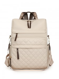 2026 New Style Women’s Fashion PU Backpack-Korean Version-Geometric Design Versatile Large Capacity Waterproof Travel Backpack