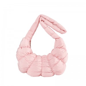 Fashion Summer Folded Clouds Design Women’s Crossbody Bag Ostrich Pattern Cotton Fabric Lightweight Large Capacity Zipper