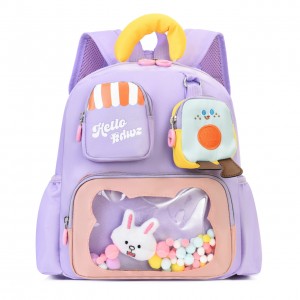 Adorable Children’s Kindergarten Schoolbag Hip-Hop Style Oxford Zipper Closure Double-Shoulder Lightweight Reduced Backpacks