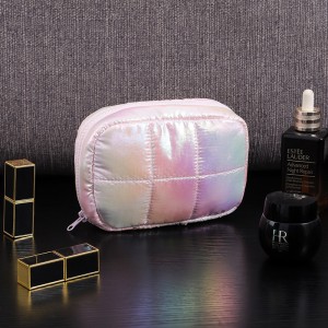 Cross-border New Style Polyester Bow Down-filled Padded Cloud-shaped Makeup Bag Storage Bag Shock-proof Scratch-resistant