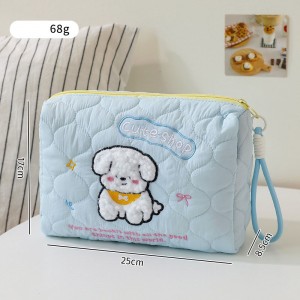 Factory Direct Sale Cute Bow Polyester Travel Makeup Bag Women Large Capacity Portable Suitable Outdoor Use Small Lightweight