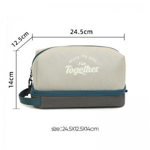 Dry-wet Separation Waterproof Zipper Closure for Bag Large Capacity Travel Makeup Bag for Bathroom & Bathhouse Storage
