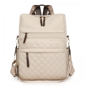 2026 New Style Women’s Fashion PU Backpack-Korean Version-Geometric Design Versatile Large Capacity Waterproof Travel Backpack